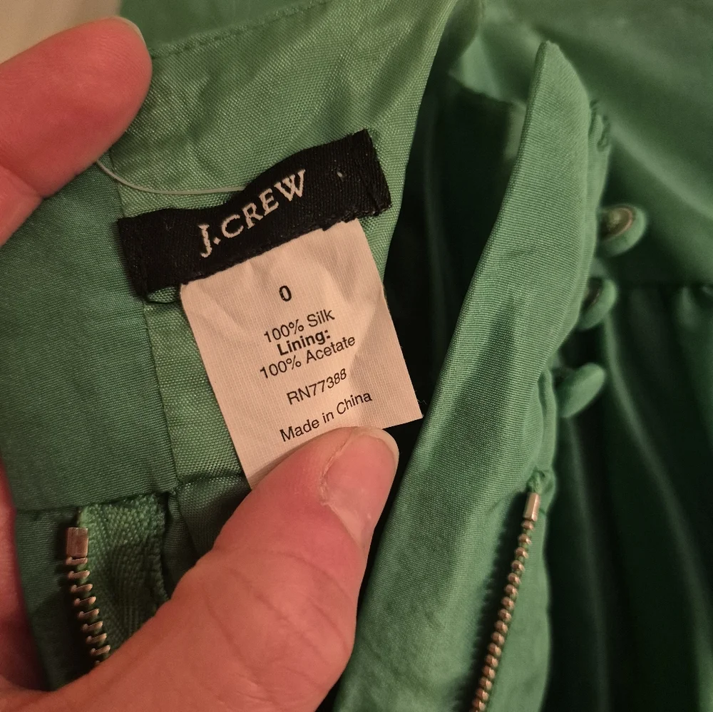 J CREW Ballerina Dress Sz 0 Emerald Green - Picture 4 of 5